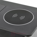 Przedłużacz biurkowy wpuszczany AVARO PLUS, 1 G, USB A C, ład. indukcyjna, czarny
