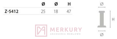 Wieszak meblowy LOUISIANA Z-5412 złoty mat MERKURY Akcesoria Meblowe