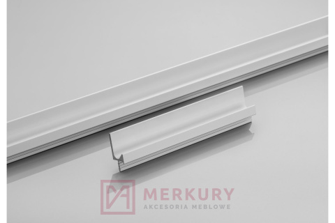 Uchwyt krawędziowy profil nabijany L aluminium mat 3,5m MERKURY Akcesoria Meblowe