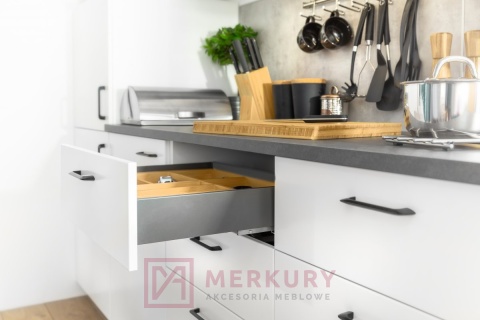 Uchwyt meblowy MILANO czarny mat 256mm MERKURY Akcesoria Meblowe