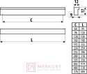 Uchwyt meblowy UA02 czarny mat 384/414mm MERKURY Akcesoria Meblowe