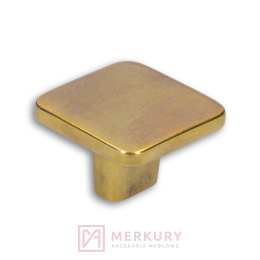Gałka meblowa kwadratowa 2438, stare złoto, 33x33mm