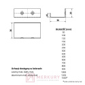 Uchwyt krawędziowy U9, aluminium mat, 300mm SKLEP INTERNETOWY MERKURY AKCESORIA MEBLOWE MARIUSZ ADAMCZYK