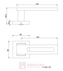 Klamka TOM T-1451-121 z szyldem kwadratowym chrom połysk MERKURY Akcesoria Meblowe