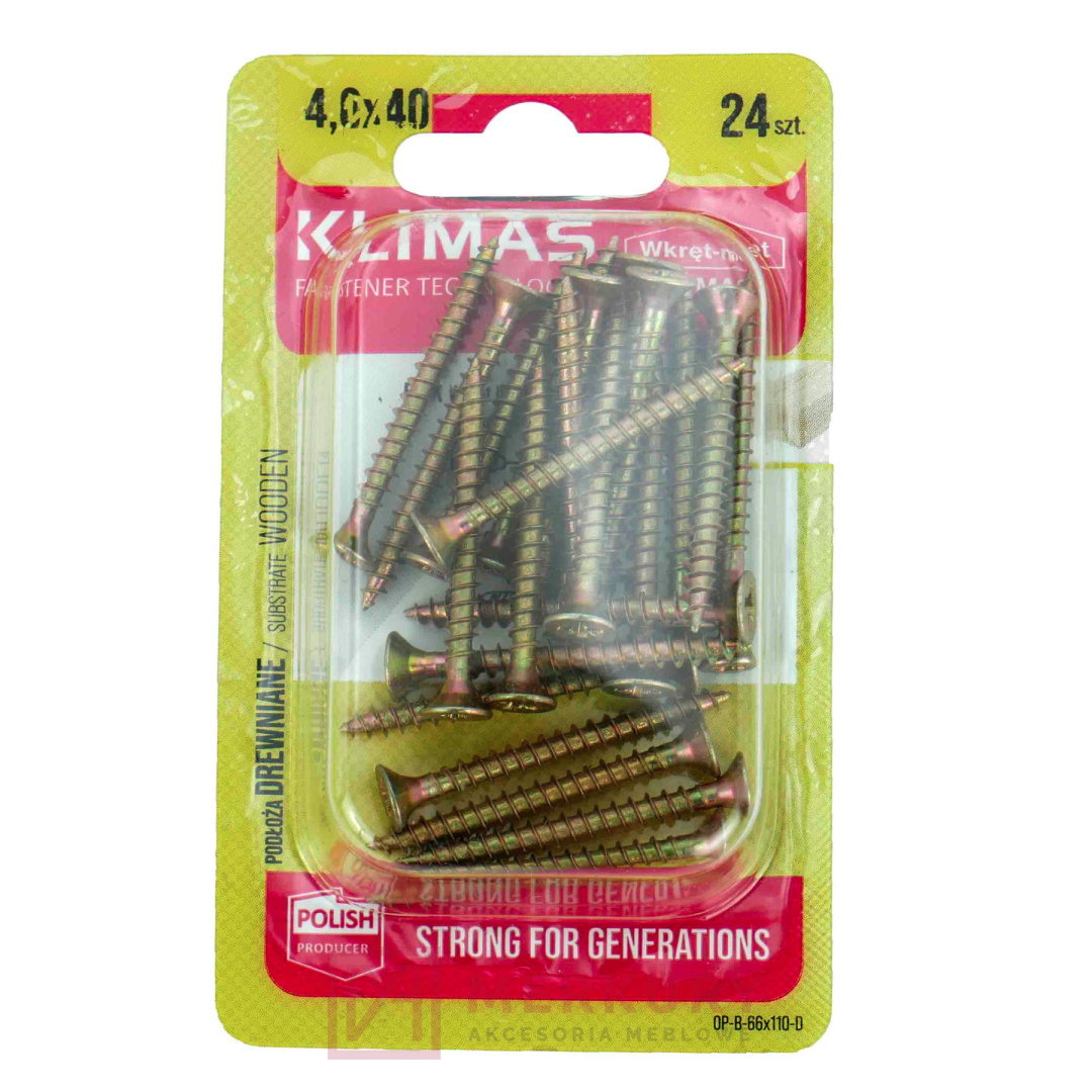 Wkręty do drewna hartowane 4,0x40 BWK, blister, 24szt