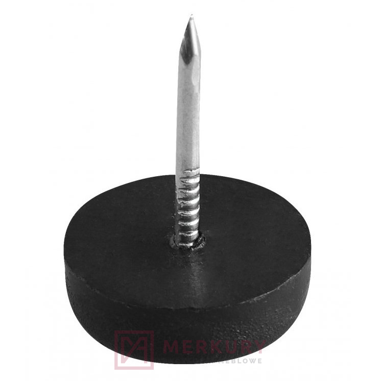 20x Ślizgacz pojedynczy z gwoździem 1,4 mm, koło 15,3 mm, czarny