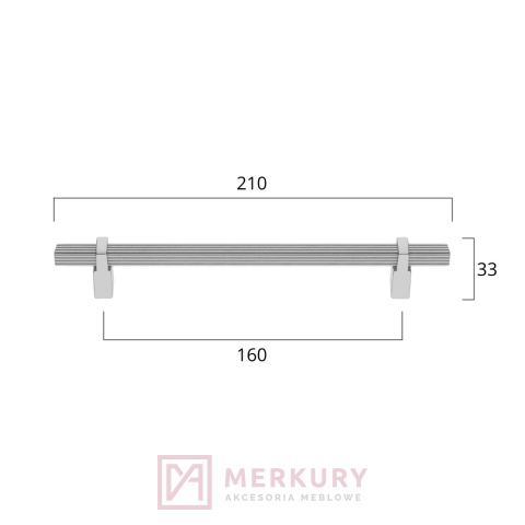 Uchwyt meblowy FANO złoty mat 160mm MERKURY Akcesoria Meblowe