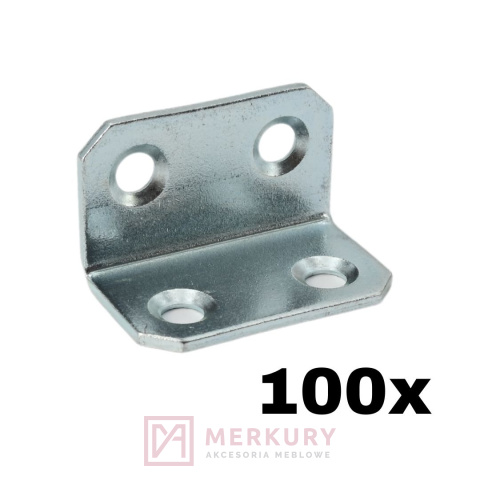 100x Kątownik łącznik meblowy 18x18x30mm MERKURY Akcesoria Meblowe