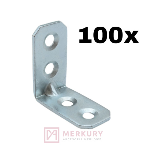 100x Kątownik łącznik meblowy 35x35x16mm MERKURY Akcesoria Meblowe