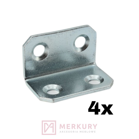 4x Kątownik łącznik meblowy 18x18x30mm MERKURY Akcesoria Meblowe