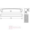 Uchwyt meblowy UU24 czarny połysk 416mm MERKURY Akcesoria Meblowe