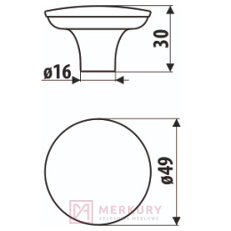 Gałka meblowa GX01 MERKURY Akcesoria Meblowe