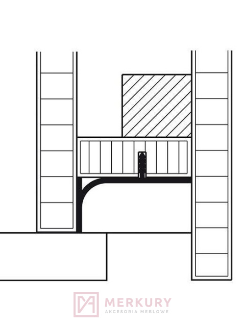 Listwa korytkowa pionowa L 28.0302.07.G 5000mm złota MERKURY Akcesoria Meblowe