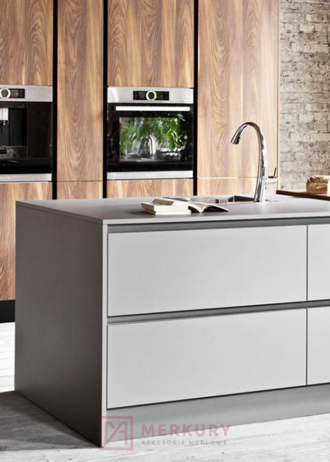 Listwa korytkowa pozioma L 28.0102.00.AL 5000mm aluminium MERKURY Akcesoria Meblowe