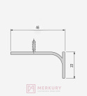 Listwa korytkowa pionowa L 28.0302.00.AL 5000mm aluminium MERKURY Akcesoria Meblowe