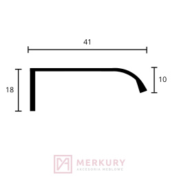 Uchwyt krawędziowy EDGE STRAIGHT miedź szczotkowana L-40mm MERKURY Akcesoria Meblowe