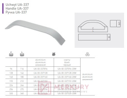 Uchwyt meblowy UA-00-337 aluminium mat 224mm MERKURY Akcesoria Meblowe