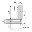 Zawias meblowy nakładany z BLUMOTION BLUM 71B3550 Clip-T 110° MERKURY Akcesoria Meblowe