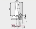 Zawias meblowy nakładany BLUM 71T950A Clip-T 95° do wąskich ram aluminiowych MERKURY AKCESORIA MEBLOWE