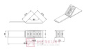 Kątownik montażowy podwójny 1002 szary 31x20mm MERKURY Akcesoria Meblowe