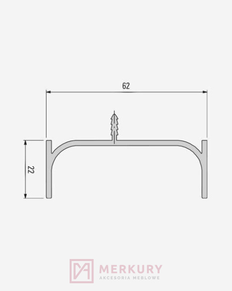 Listwa korytkowa pionowa C 28.0402.07.G 5000mm złota MERKURY Akcesoria Meblowe