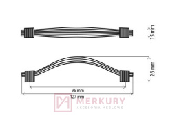 Uchwyt meblowy D140 stare złoto 96mm MERKURY Akcesoria Meblowe