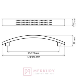 Uchwyt meblowy DN87 stal szczotkowana inox 96mm MERKURY Akcesoria Meblowe