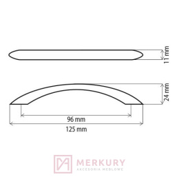 Uchwyt meblowy DS26 czarny mat 96mm MERKURY Akcesoria meblowe