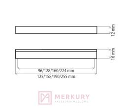 Uchwyt meblowy DU02 czarny mat 96mm MERKURY Akcesoria Meblowe