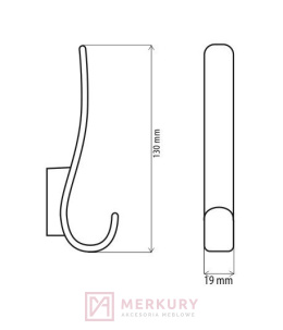 Wieszak meblowy DW07 aluminium mat MERKURY Akcesoria Meblowe