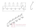 Wieszak na ubrania CUBE czarny mat 317x96mm MERKURY Akcesoria Meblowe