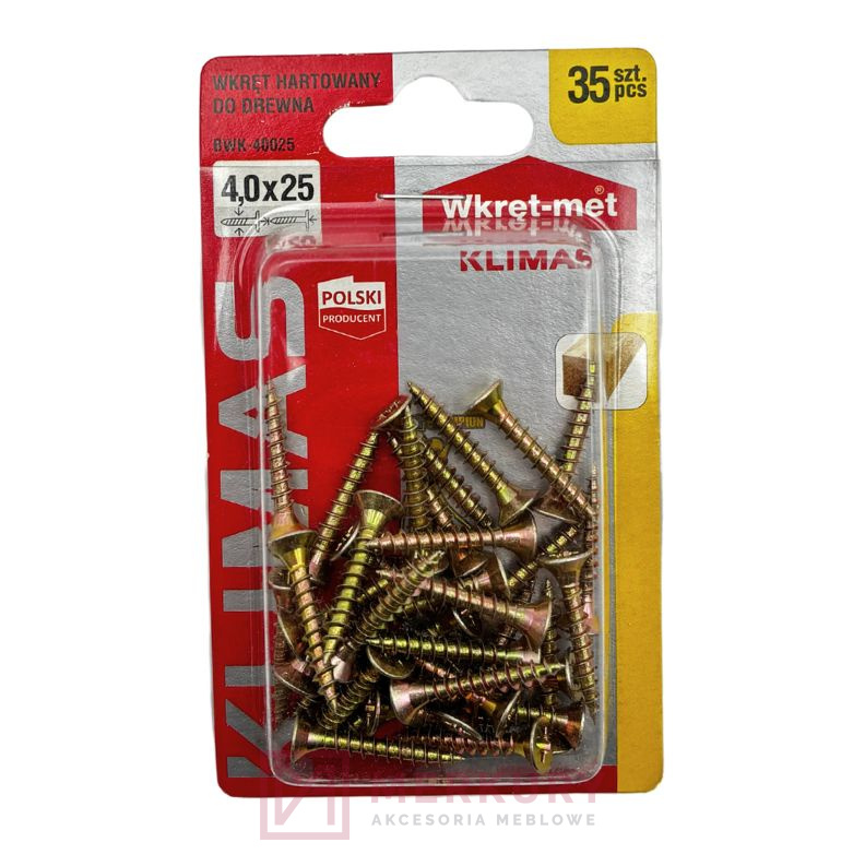 Wkręty do drewna hartowane 4,0x25 BWK, blister, 35szt