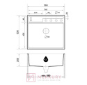 Zlewozmywak Brande Zone Pocket 580-60 580x230mm czarny MERKURY Akcesoria Meblowe