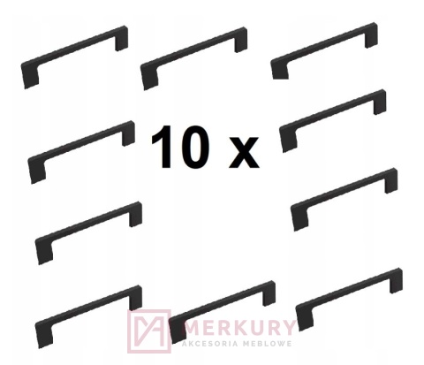 10x Uchwyt meblowy D705 TECHNO, czarny mat, 128mm