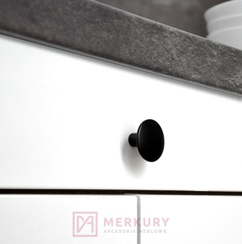 Gałka meblowa 2087F czarny mat fi 30mm MERKURY Akcesoria Meblowe