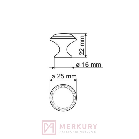 Gałka meblowa GG36 stare złoto MERKURY Akcesoria Meblowe