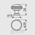 Gałka meblowa GR49 biała ze złotymi przetarciami fi 29mm MERKURY Akcesoria Meblowe