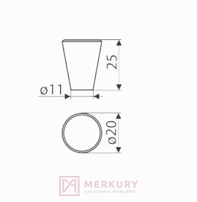 Gałka meblowa GU07 miedź szczotkowana MERKURY Akcesoria Meblowe