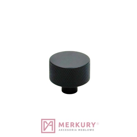 Gałka meblowa prążkowana WILL czarny mat fi 30mm MERKURY Akcesoria Meblowe