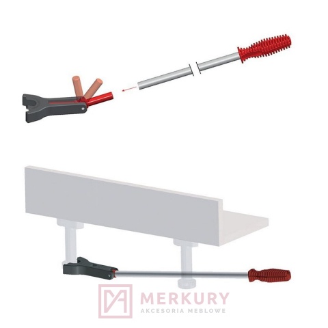 Klucz Przedłużka klucza CAMAR SMILE fi16 L-715 aluminiowa, do regulacji nóżek meblowychdo nóżki CAMAR SMILE fi28mm