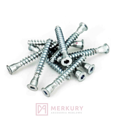 Konfirmat wkręt do drewna 6,4x50 50szt MERKURY Akcesoria Meblowe