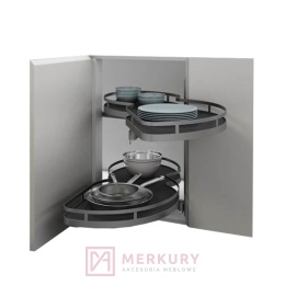 Kosz do szafki narożnej (nerka) 600/1200 antracyt prawy MERKURY Akcesoria Meblowe