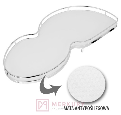 Kosz do szafki narożnej (nerka) 600/1200 antracyt prawy MERKURY Akcesoria Meblowe