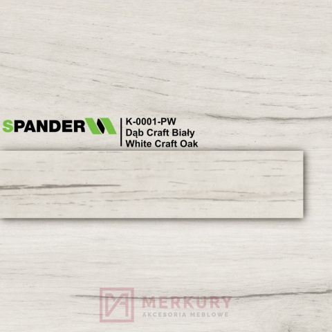 Obrzeże meblowe ABS 22mm x 0,8mm, dąb craft biały, rolka, 150mb