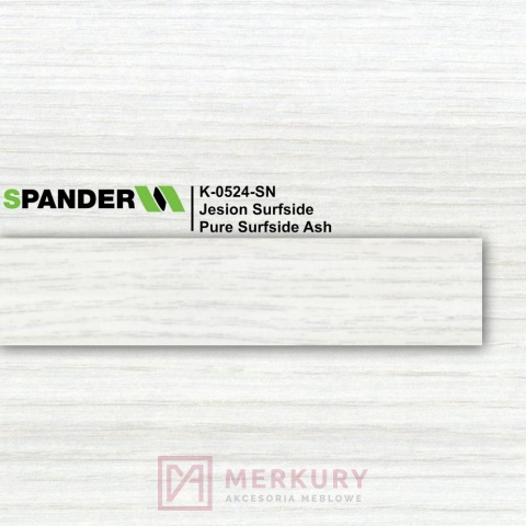 Obrzeże meblowe ABS 22mm, jesion surfside K-0524-SN Spander