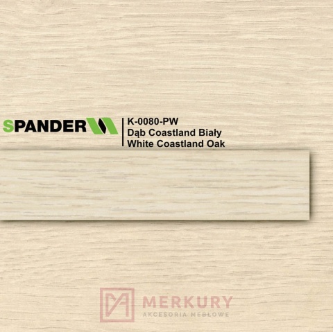 Obrzeże meblowe ABS 22mm, dąb coastland biały K-0080-PW Spander