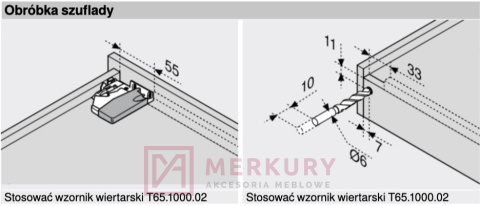 Prowadnica TANDEM BLUMOTION BLUM 550H5000B, częściowy wysuw, 500mm SKLEP INTERNETOWY MERKURY AKCESORIA MEBLOWE