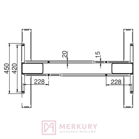 Stelaż biurka regulowany elektrycznie FUTURO Compact H=68,5-118cm czarny MERKURY Akcesoria Meblowe