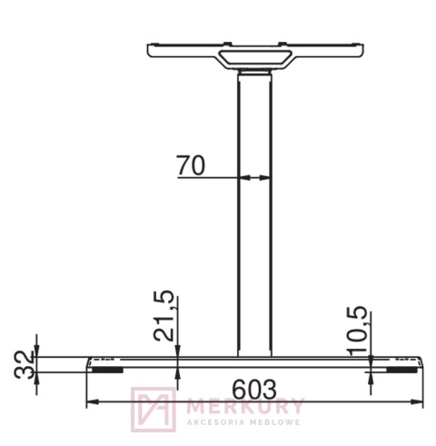 Stelaż biurka regulowany elektrycznie FUTURO Compact H=68,5-118cm czarny MERKURY Akcesoria Meblowe
