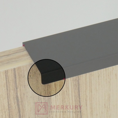 Uchwyt krawędziowy U9 biały połysk 120mm MERKURY Akcesoria Meblowe